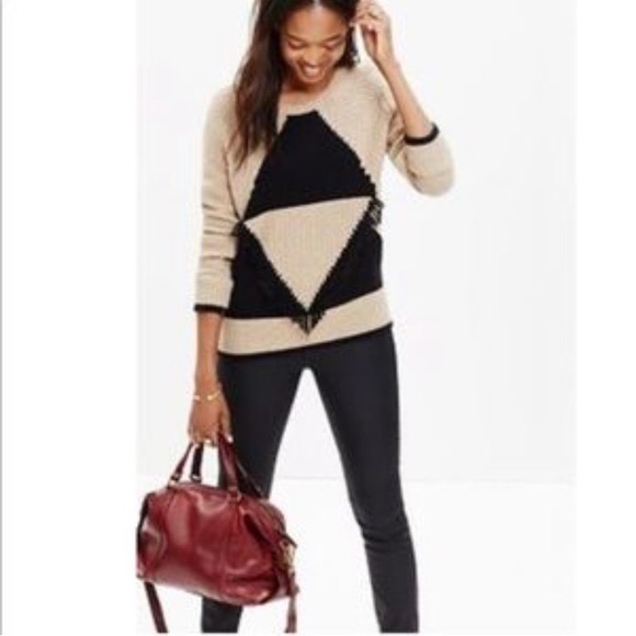 Madewell Brown & Black Wool Blend Sweater S - Picture 3 of 3